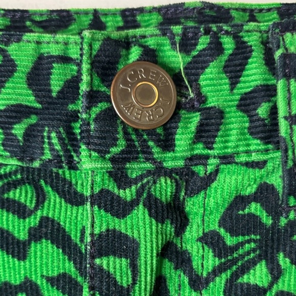 J. Crew Green and Black Bow Patterned Corduroy Ankle Jeans Size 26 - Picture 3 of 8